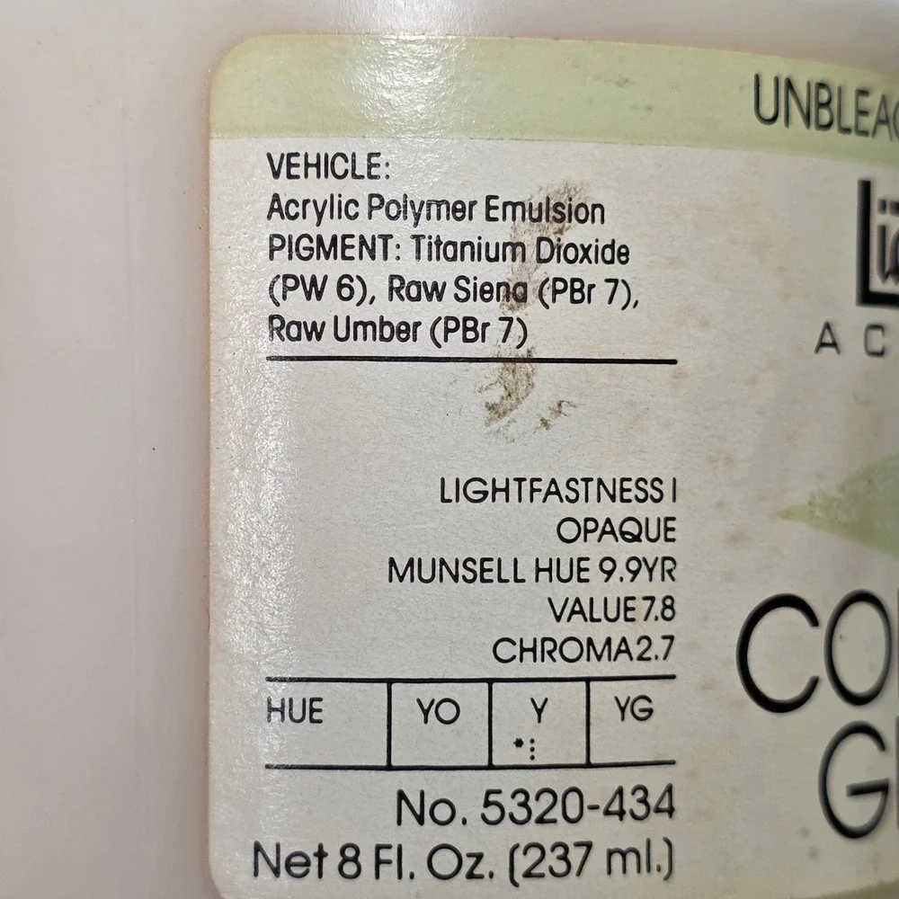 VTG Liquitex Acrylic Colored‎ Gesso Unbleached Titanium 8oz 237ml UNOPENED